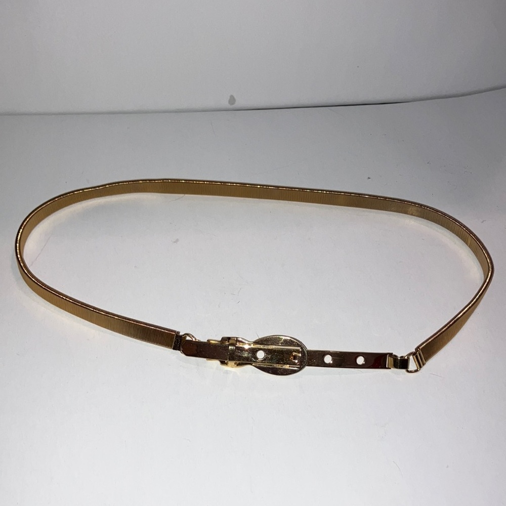 Thin Vintage Gold Metal Stretch‎ Belt